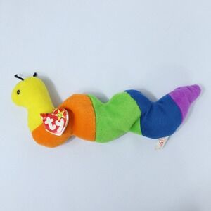 1995 Ty Original Beanie Babies Inch Rainbow Inchworm Style 4044 w/ Tags 11"